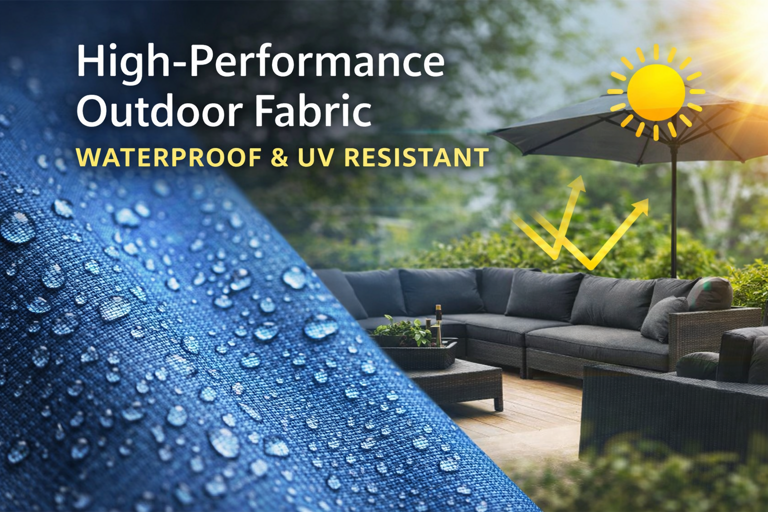 High-performance outdoor fabric waterproof and UV resistant by Nilstar for hospitality Nilstar Nilstar use
