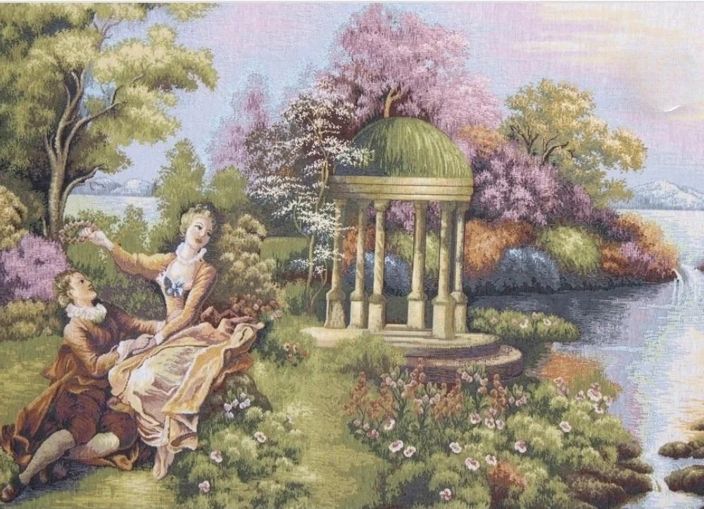 Nilstar bespoke acoustic decorative wall panel featuring luxury classical landscape scene for high-end hotel interior design
