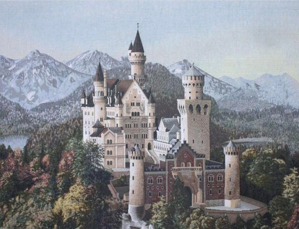 Nilstar bespoke 3.20m wide luxury jacquard tapestry wall panel featuring castle landscape design for large-scale hospitality Nilstar interiors