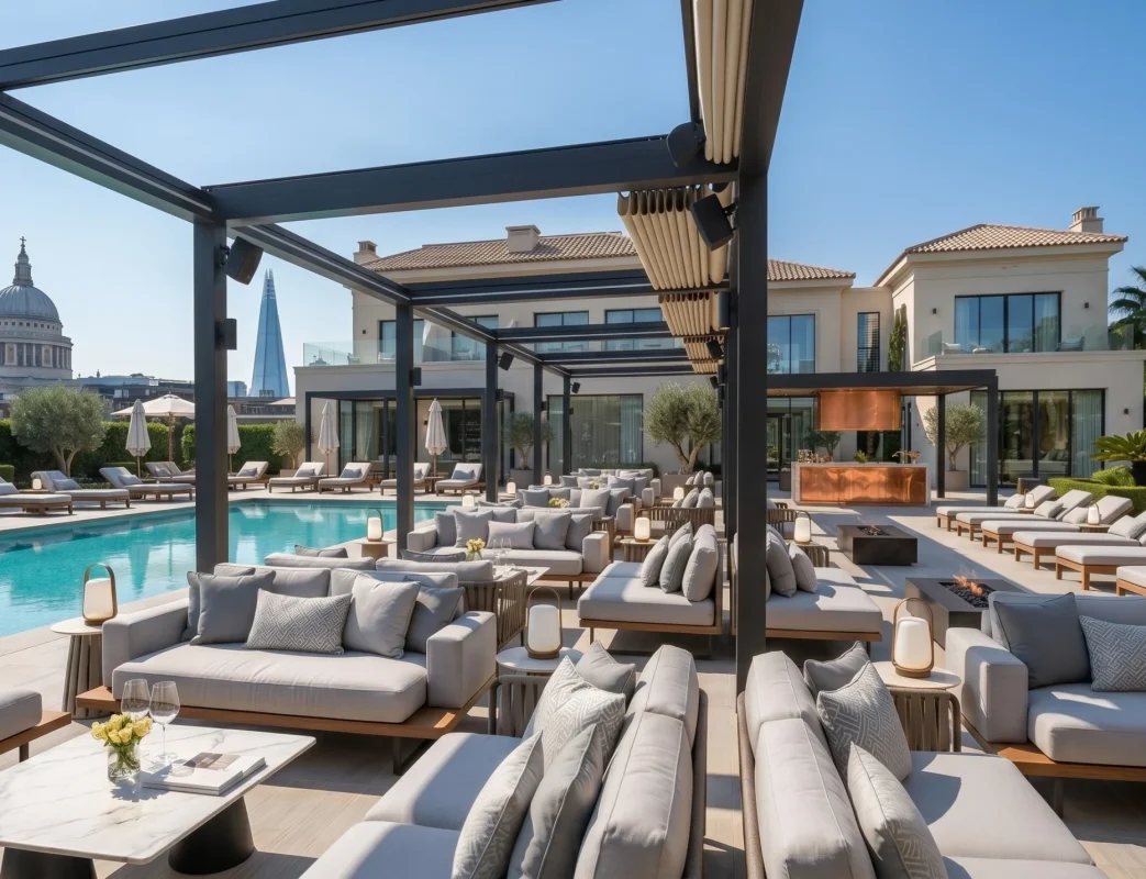 Hospitality restaurant furniture concept for luxury outdoor dining